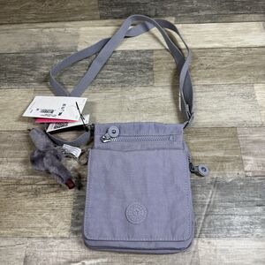 Kipling El Dorado Bag Unisex Adult Dove Gray Lavender Crossbody Recycled Lining